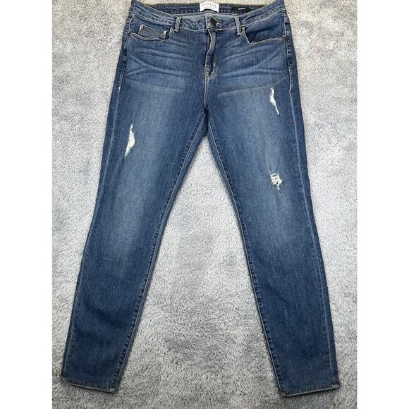 Parker‎ Smith Womens 32 Skinny Jeans Distressed Comfort Stretch Medium Wash - Picture 1 of 11